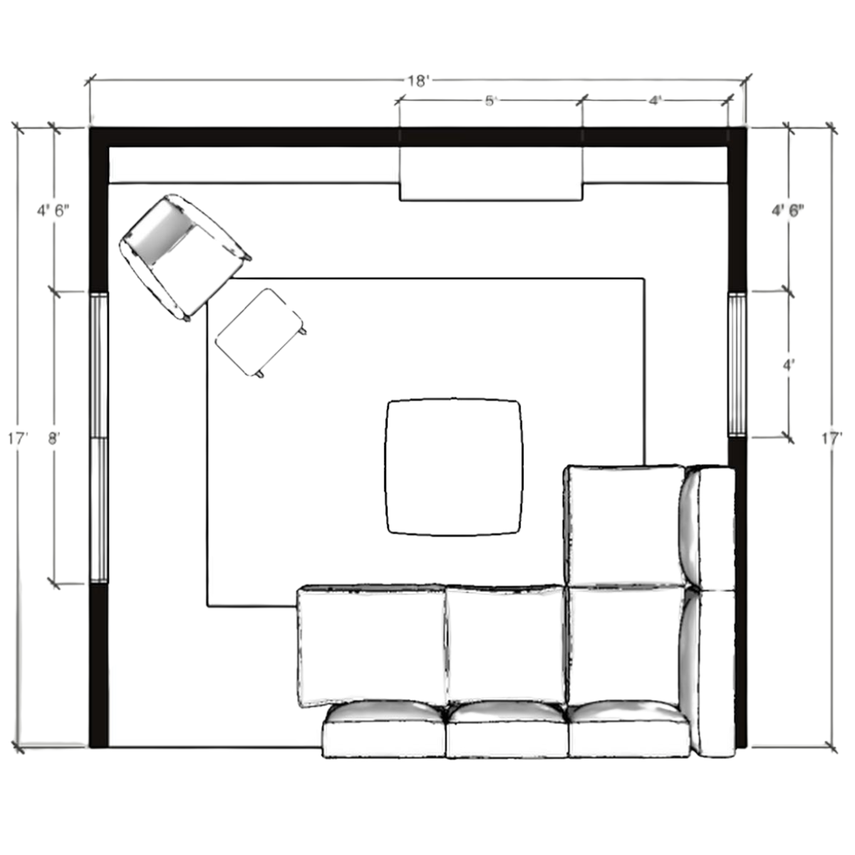 Floor plan created in SketchUp for a customer